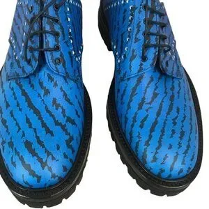 Lanvin | Shoes | Lanvin Us Size 7 Electric Blue Black Lace  display picture 1
